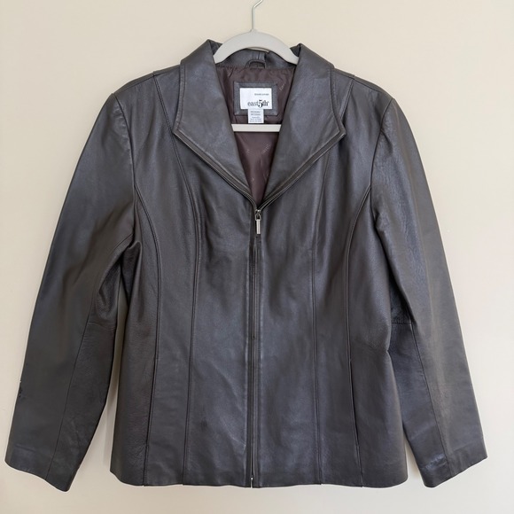 East 5th Jackets & Blazers - Vintage East 5th Women's Genuine Leather Jacket M Dark Brown Full Zip W/ Pockets